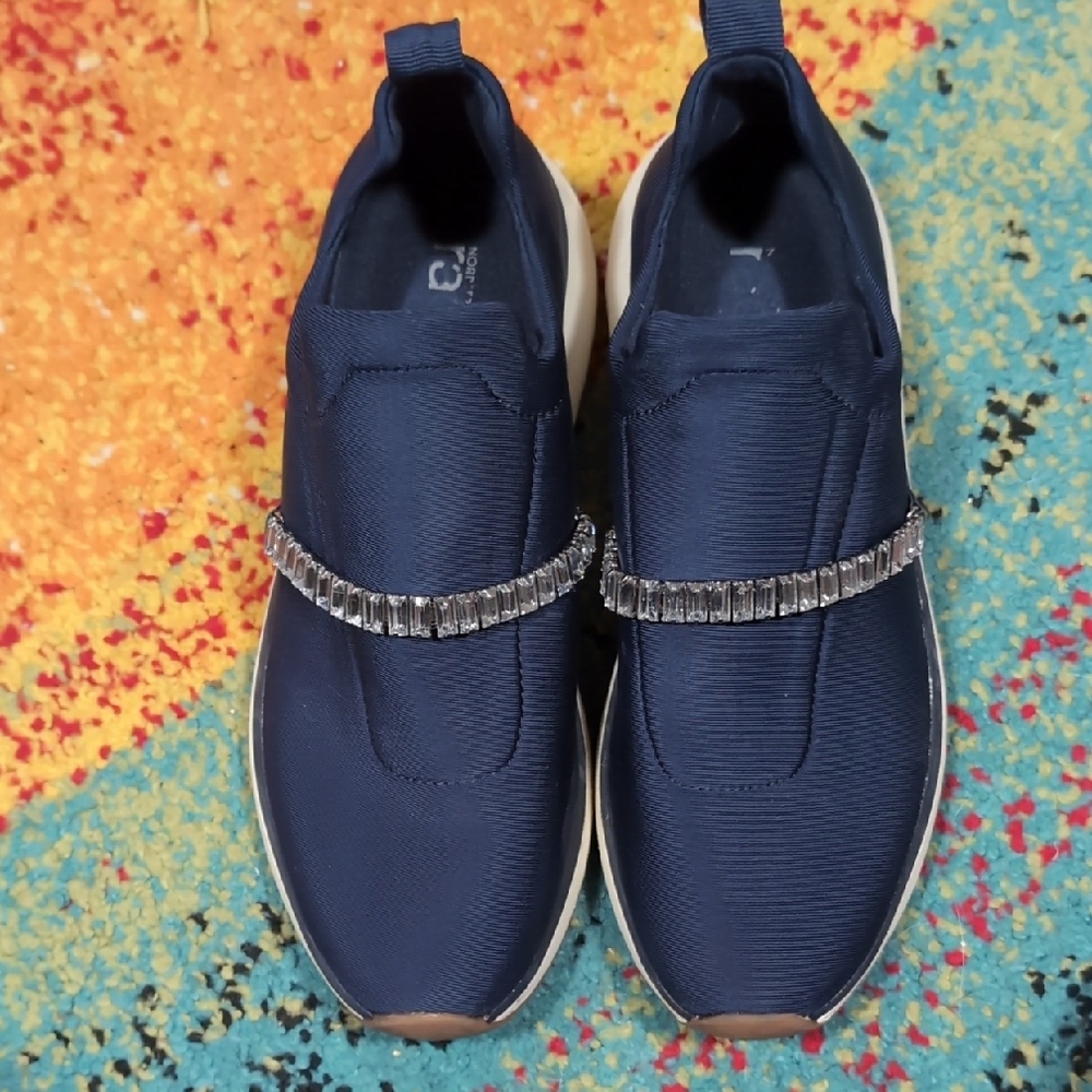 Nordstrom Navy Rhinestone Slip-On Sneakers Women’s Size 6 Dopamine Dressing